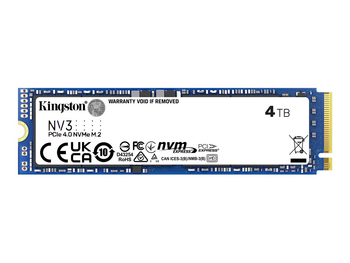 Kingston NV3 - SSD - 4 TB - intern - M.2 2280 - PCIe 4.0 x4 (NVMe)4000G NV3 M.2 2280 NVMe SSD