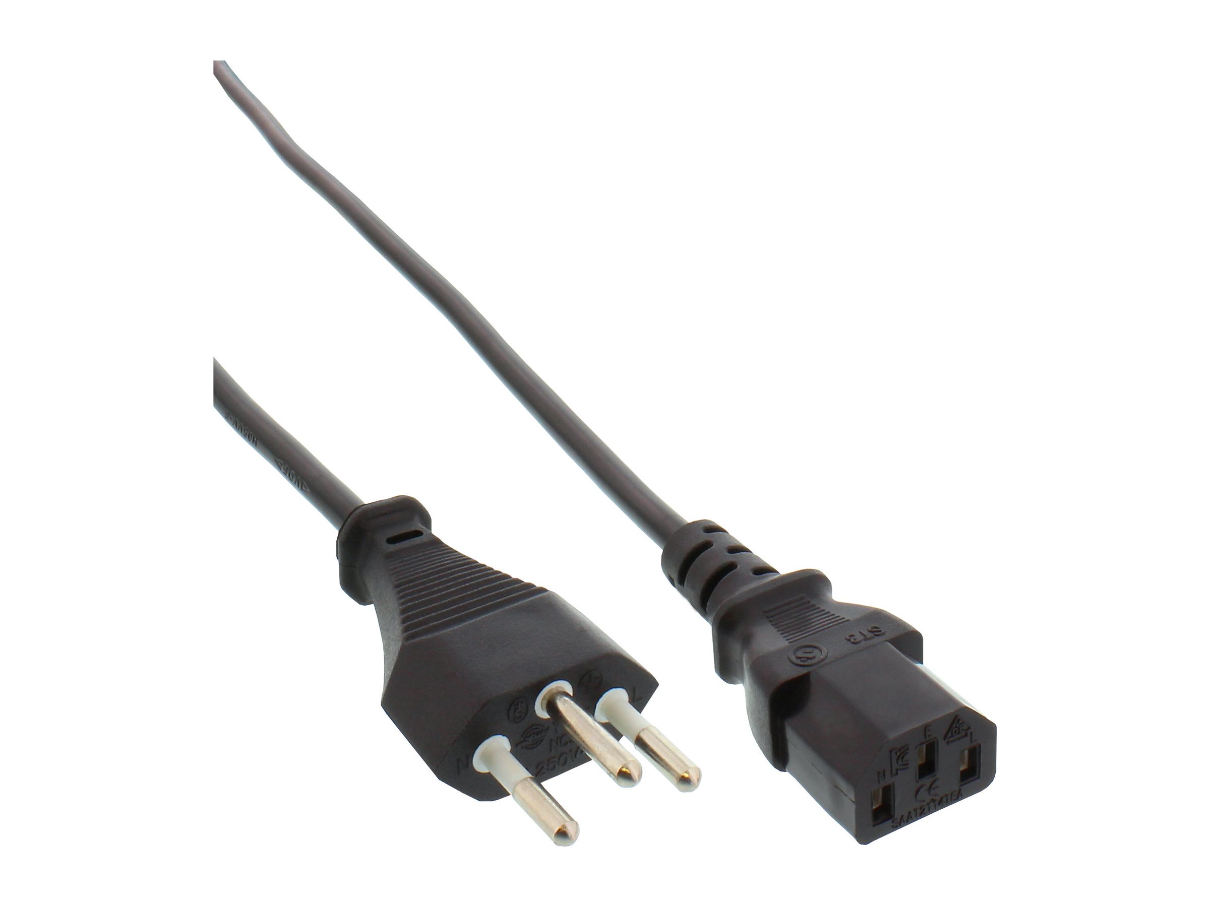 InLine Netzkabel - Netzstecker Schweiz auf Kaltgerätestecker C13 - 5m60320 C13 - 250 V - 10 A - 5 m - Schwarz - Schweiz