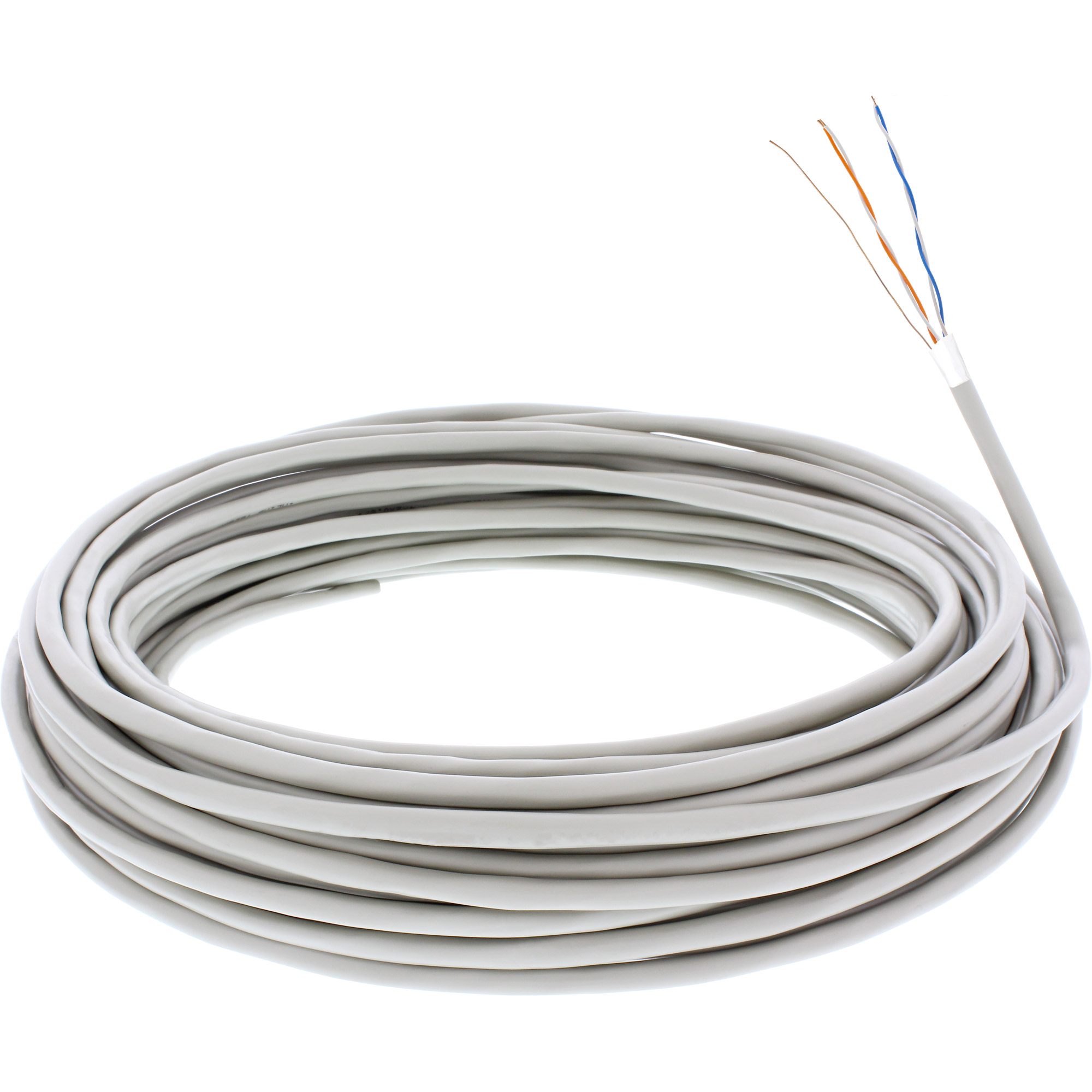 InLine Telefon-Kabel 4-adrig - 2x2x0,6mm - zum Verlegen - 25m Ringe
