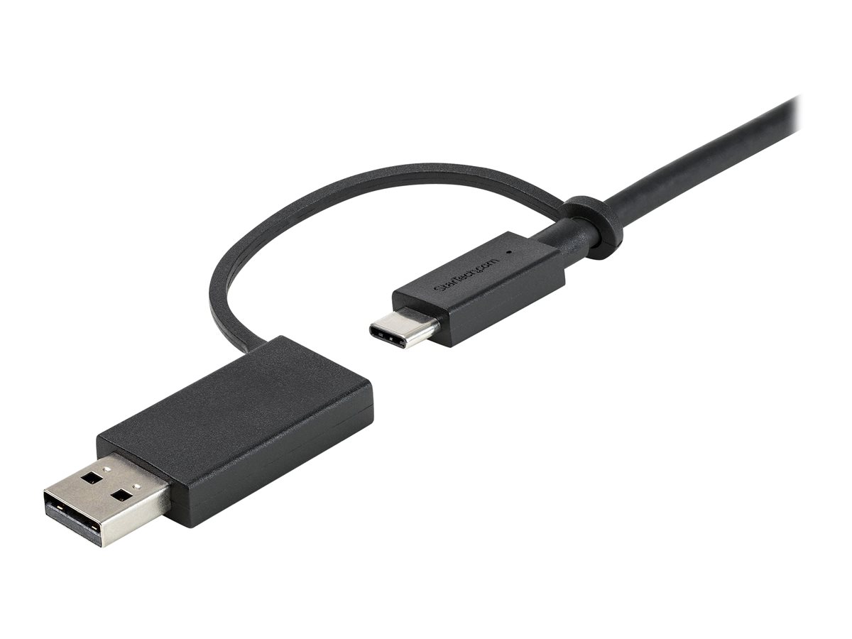 StarTech.com StarTech 1m USB-C Kabel mit USB-A Adapter Dongle - Hybrid 2-in-1 USB-C Kabel mit USB-A - USB-C auf USB-C (10Gbit/s - 100W PD)USB-A auf USB-C (5 Gbit/s) (USBCCADP) - USB-Kabel - USB-C (M)