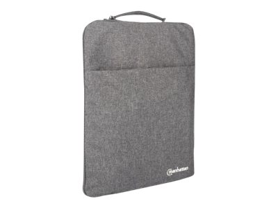 IC Intracom Manhattan Seattle Laptop Sleeve 15.6", Grey, Padded, Extra Soft Internal Cushioning, Main Compartment with double zips, Zippered Front Pocket, Carry Loop, Water Resistant and Durable, Note