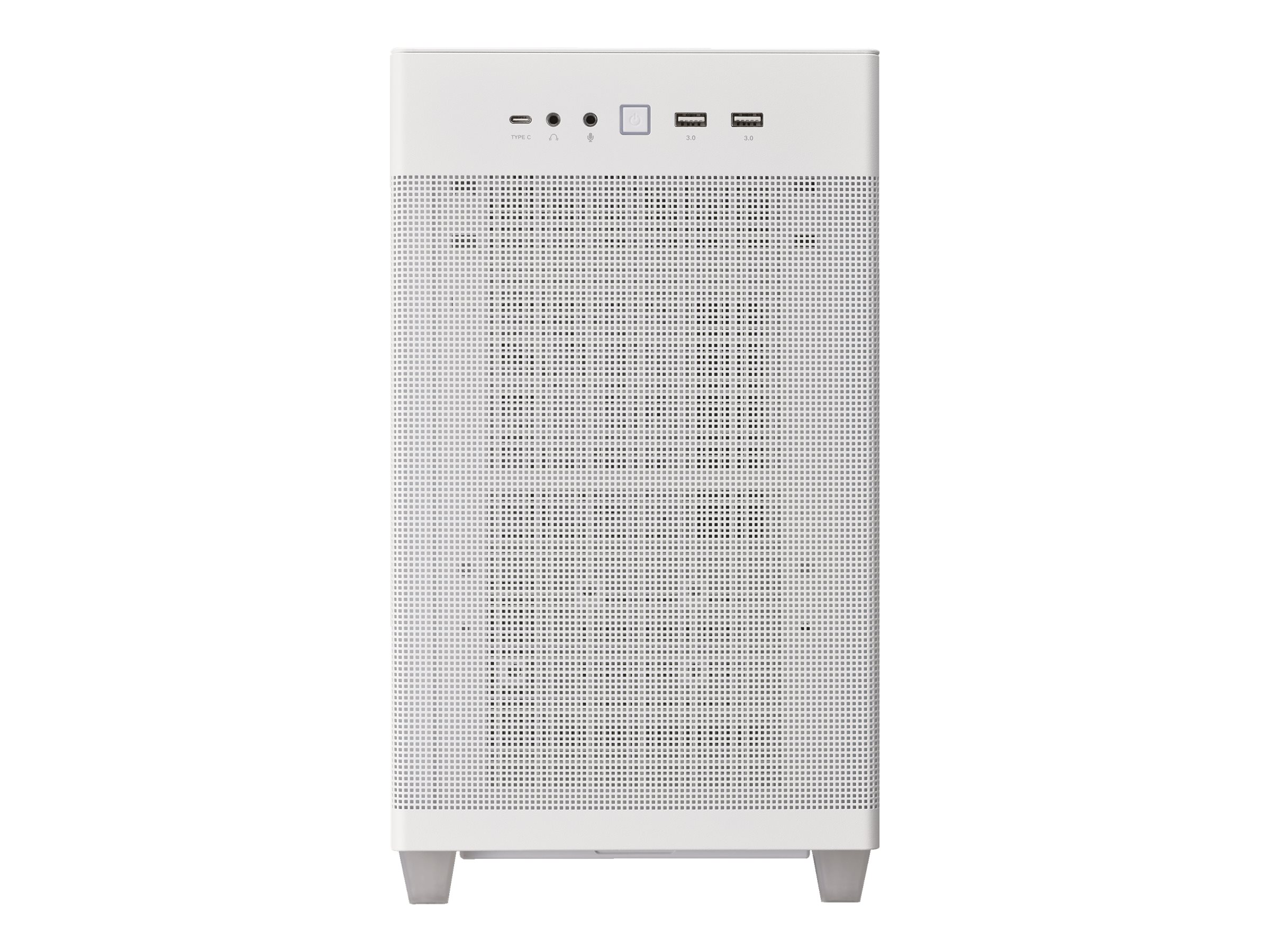 ASUS Prime AP201 - Kleiner Turm - micro ATX - Seitenteil mit Fenster (gehärtetes Glas)keine Spannungsversorgung - weiß - USB/Audio
