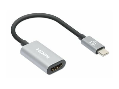 Manhattan Videoadapter - USB-C männlich zuHDMI weiblich - 11 cm - Space-grau - aktiv - 4K60Hz-Unterstützung