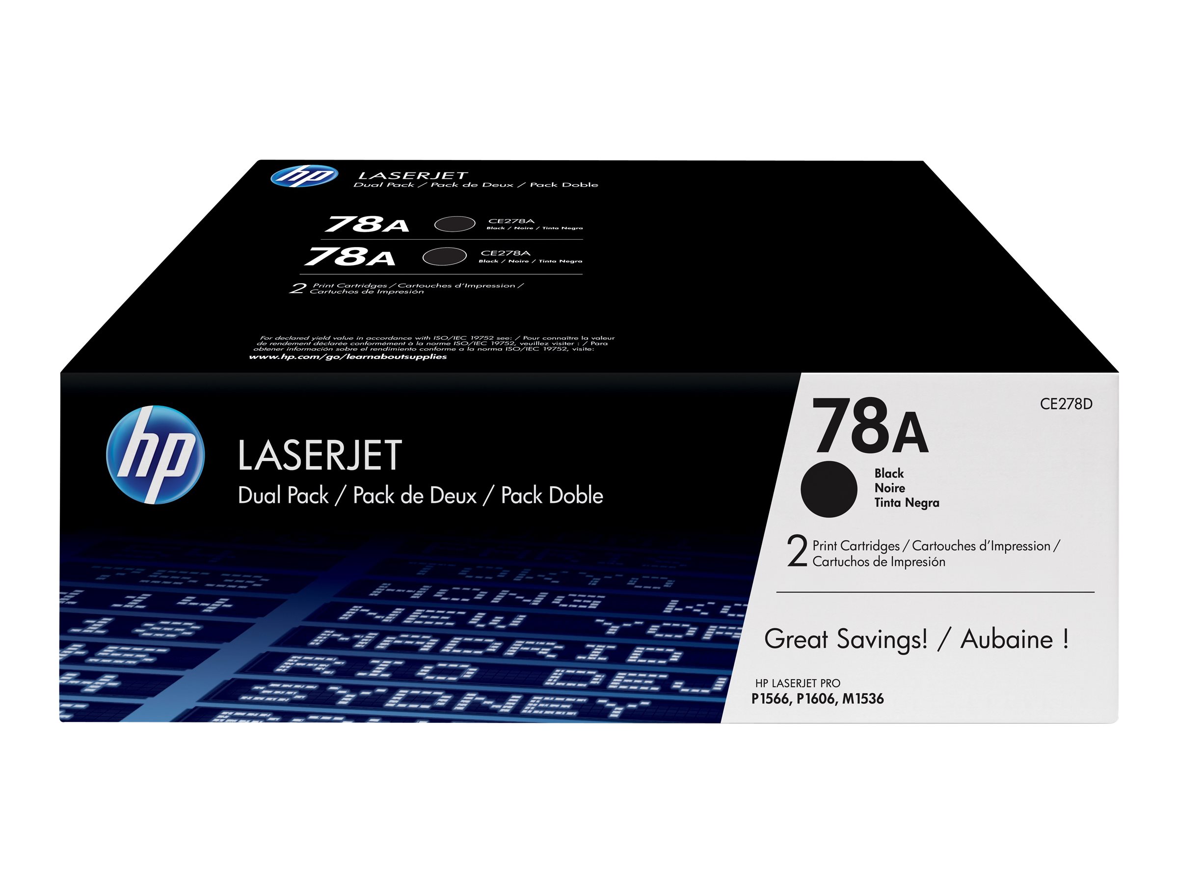 HP 78A 2er-Pack Schwarz Original LaserJet Tonerkartuschen, 4200 Seiten, Schwarz, 2 Stück(e)78A 2er-Pack Schwarz Original LaserJet Tonerkartuschen