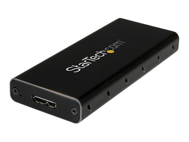 StarTech.com Startech SSD Festplattengehäuse für M.2 Festplatten - USB 3.1 Type C - NGFF - USB C Kabel - USB 3.1 Case auf M2 Adapter - Speichergehäuse - M.2 - SATA 6Gb/s - USB 3.1 (Gen 2)Schwarz - Sil