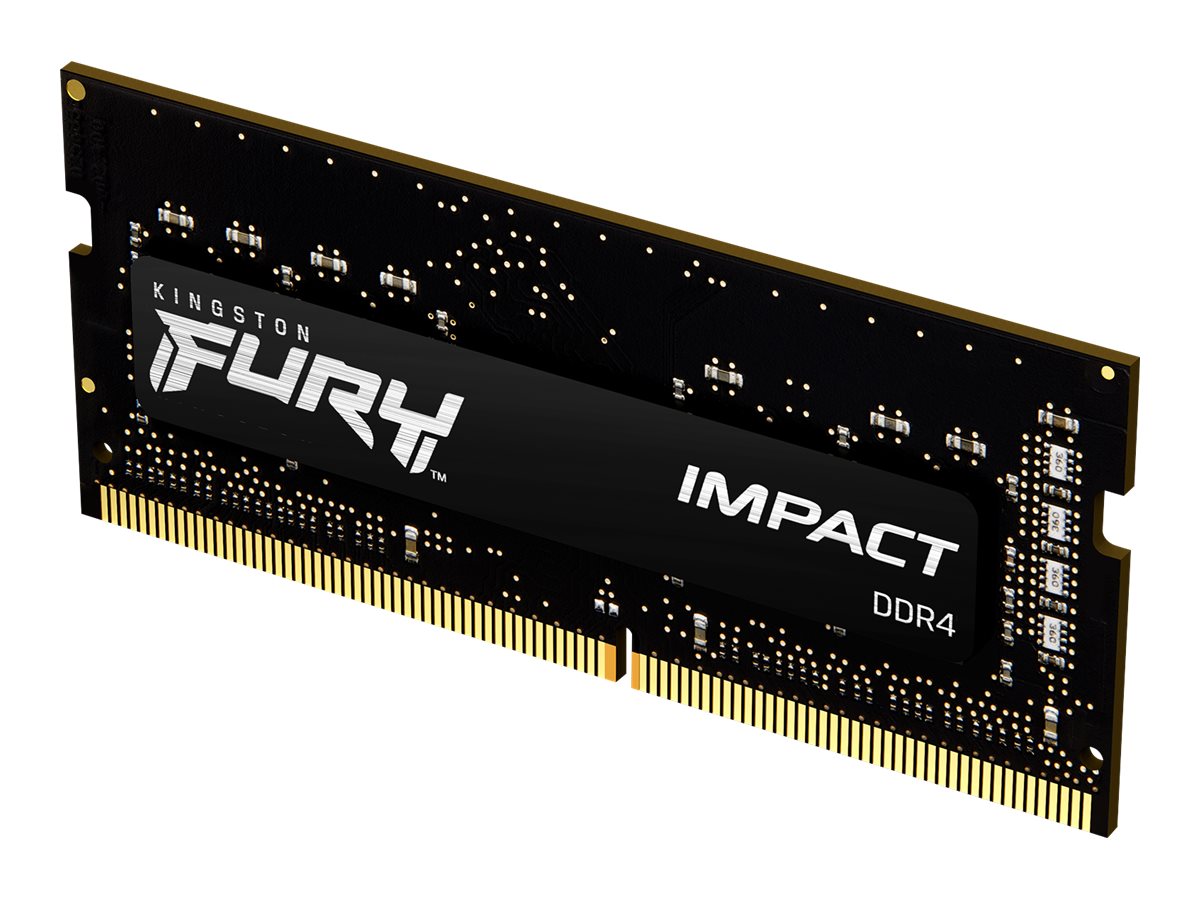Kingston FURY Impact - DDR4 - Kit - 16 GB: 2x 8 GB - SO DIMM 260-PIN - 3200 MT/s / PC4-25600 - CL20 - 1.2 V - ungepuffert - non-ECC - Schwarz