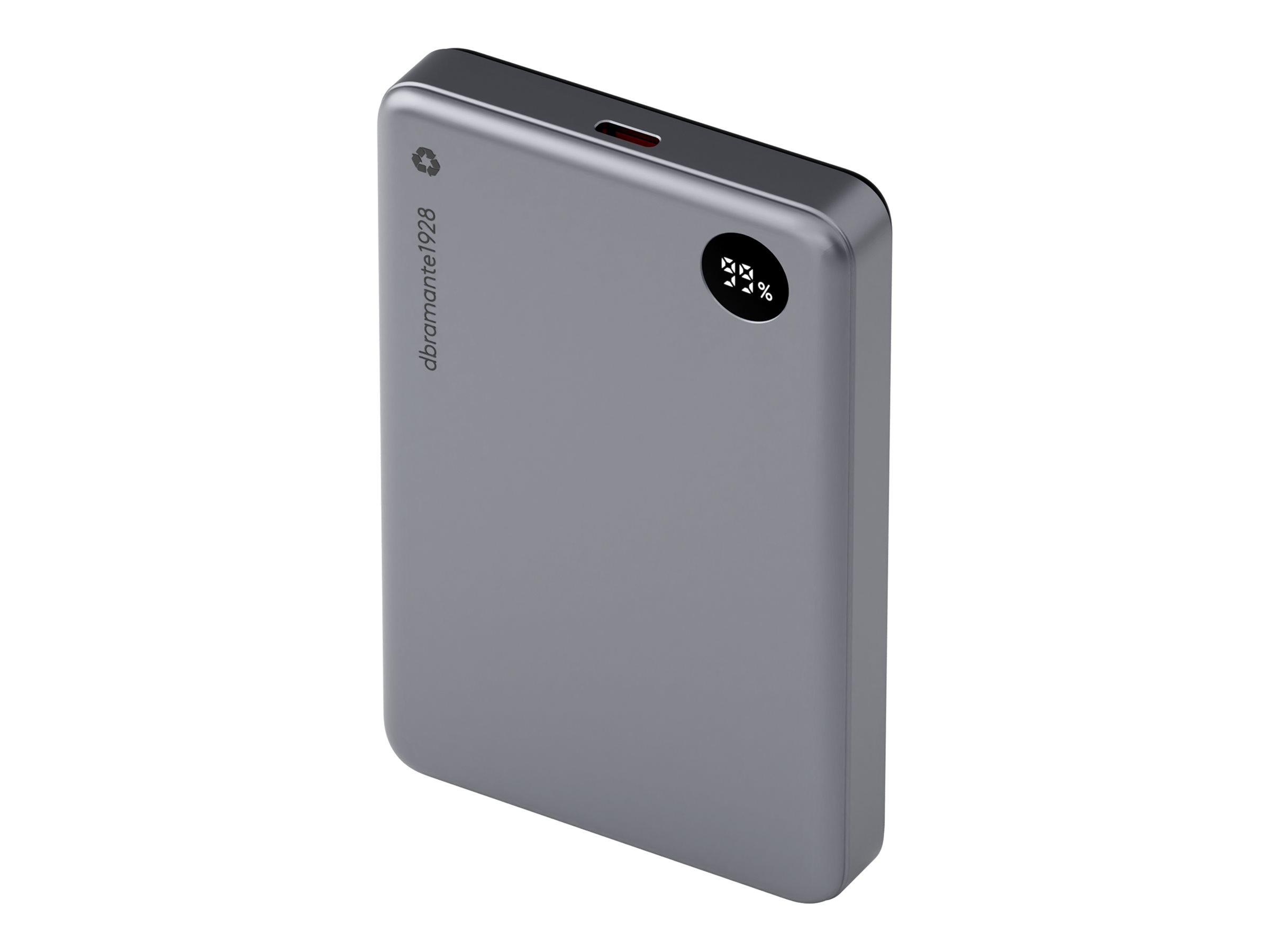 dbramante1928 re-charge - Powerbank - 10000 mAh - 38.5 Wh - 20 watt - 3 A - 2 Ausgabeanschlussstellen (magnetisch, USB-C)Grau