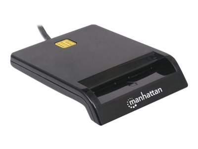 Manhattan USB-A Contact Smart Card Reader, 12Mbps - Friction type compatible - External - Windows or Mac - Cable 105cm - Black -  - Blister - SmartCard-Leser - USB