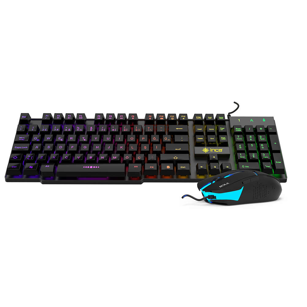 Cian Technology GmbH Inca IKG-448, Kabelgebunden, USB, Mechanischer Switch, RGB-LED, Schwarz, Maus enthalten6 Tasten - QWERTY - Deutschland