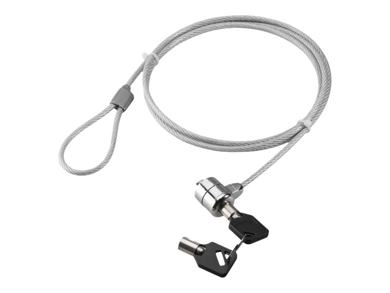 Manhattan Mobile Security Laptop Lock, Key Lock, 1.4m, Compatible with Kensington style locks, Strong Steel Cable (3mm thick)Diecast Zinc Alloy Lock - All Metal Construction Resist Tampering - Two Key