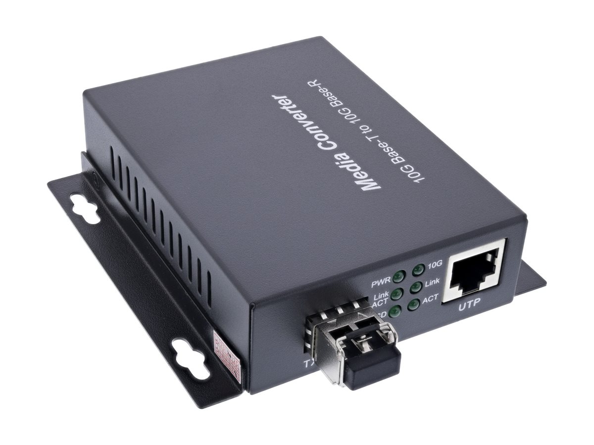InLine Netzwerk Media Konverter 10Gb/s TP zu SFP+ LWL (für LC Duplex) - MM - 300m10Base-T - 100Base-TX - 1000Base-T - RJ-45 / LC Multi-Mode - bis zu 300 m - 850 nm
