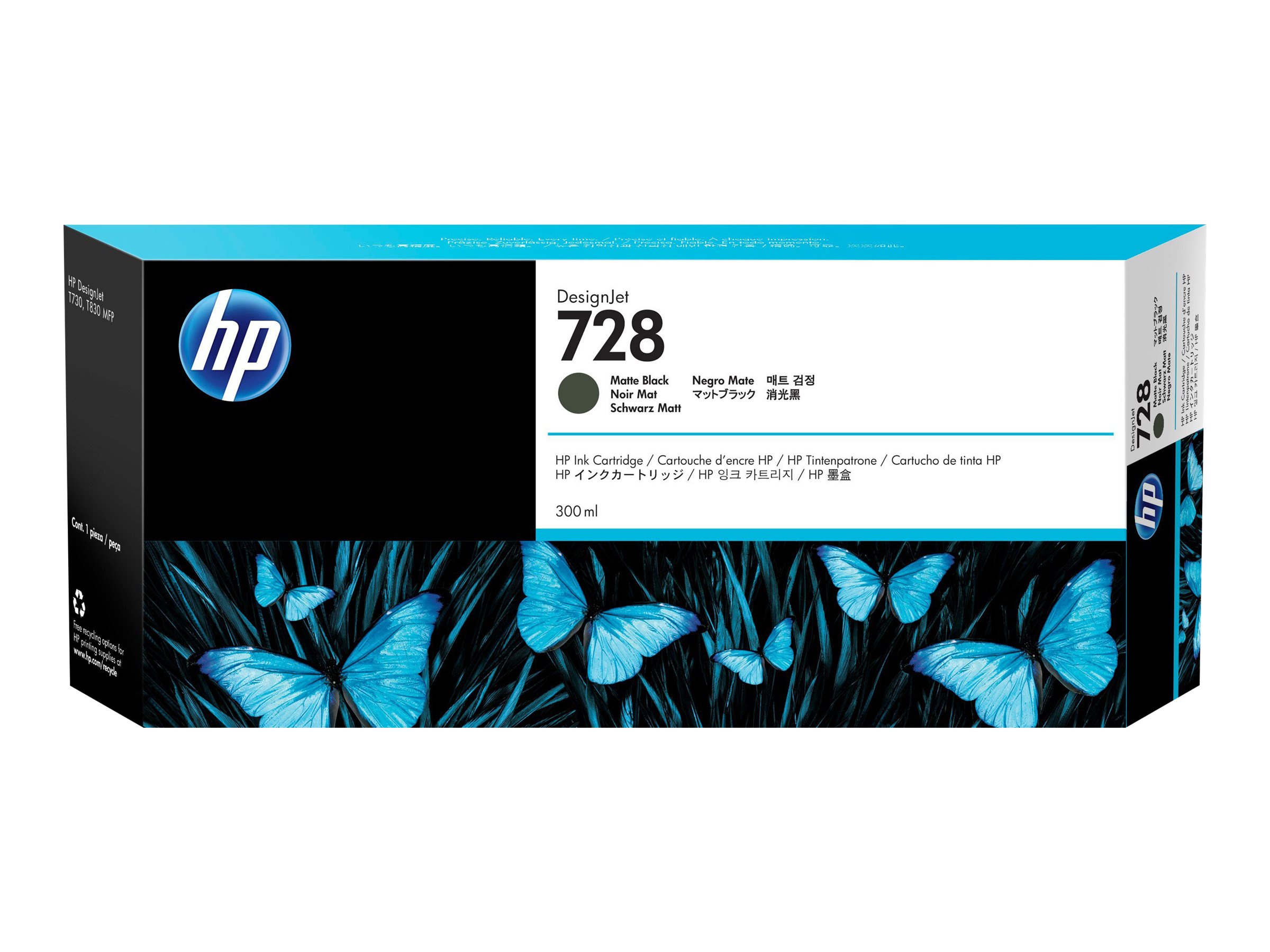 HP 728 - 300 ml - mattschwarz - original - DesignJetTintenpatrone - für DesignJet T730 - T830