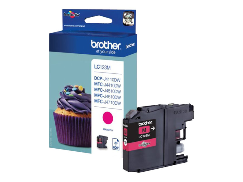 Brother LC123M - Hohe Ergiebigkeit - Magentaoriginal - Blisterverpackung - Tintenpatrone - für Brother DCP-J100 - DCP-J105 - DCP-J132W - DCP-J4110DW - DCP-J552DW - DCP-J752DW