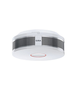 GIRA Dual Q, Photoelektrischer Reflexionsmelder, Kabellos, Silber, Weiß, 85 dB, IP42, Oberflächenmontiert