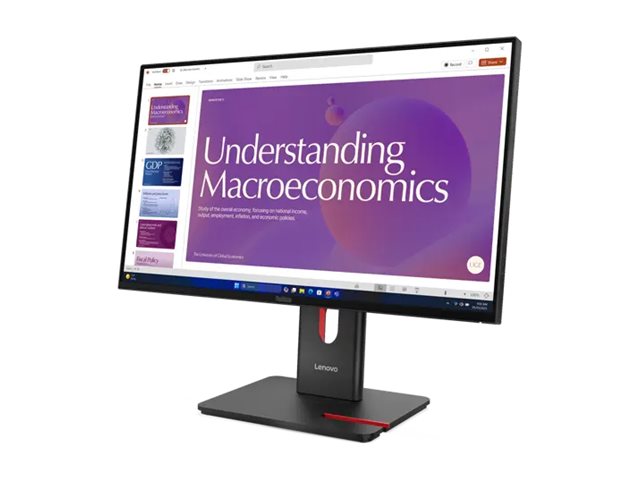 Lenovo ThinkVision T24d-40 - LED-Monitor - 61 cm (24")(23.8" sichtbar) - 1920 x 1080 Full HD (1080p) @ 120 Hz - IPS - 250 cd/m² - 1500:1 - 4 ms - HDMI - DisplayPort - USB-C - Lautsprecher - Finsternis