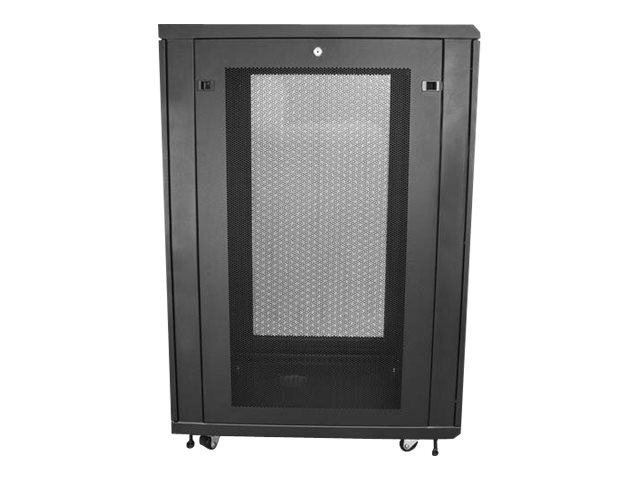 StarTech.com Startech 24HE ServerRack/Schrank - 4 Pfosten mit einstellbarer Tiefe (6 bis 76cm)Rack Gehäuse mit Rollen/Kabelmanagement/Fachboden/Verriegelung Dell PowerEdge HP ProLiant ThinkServer (RK2