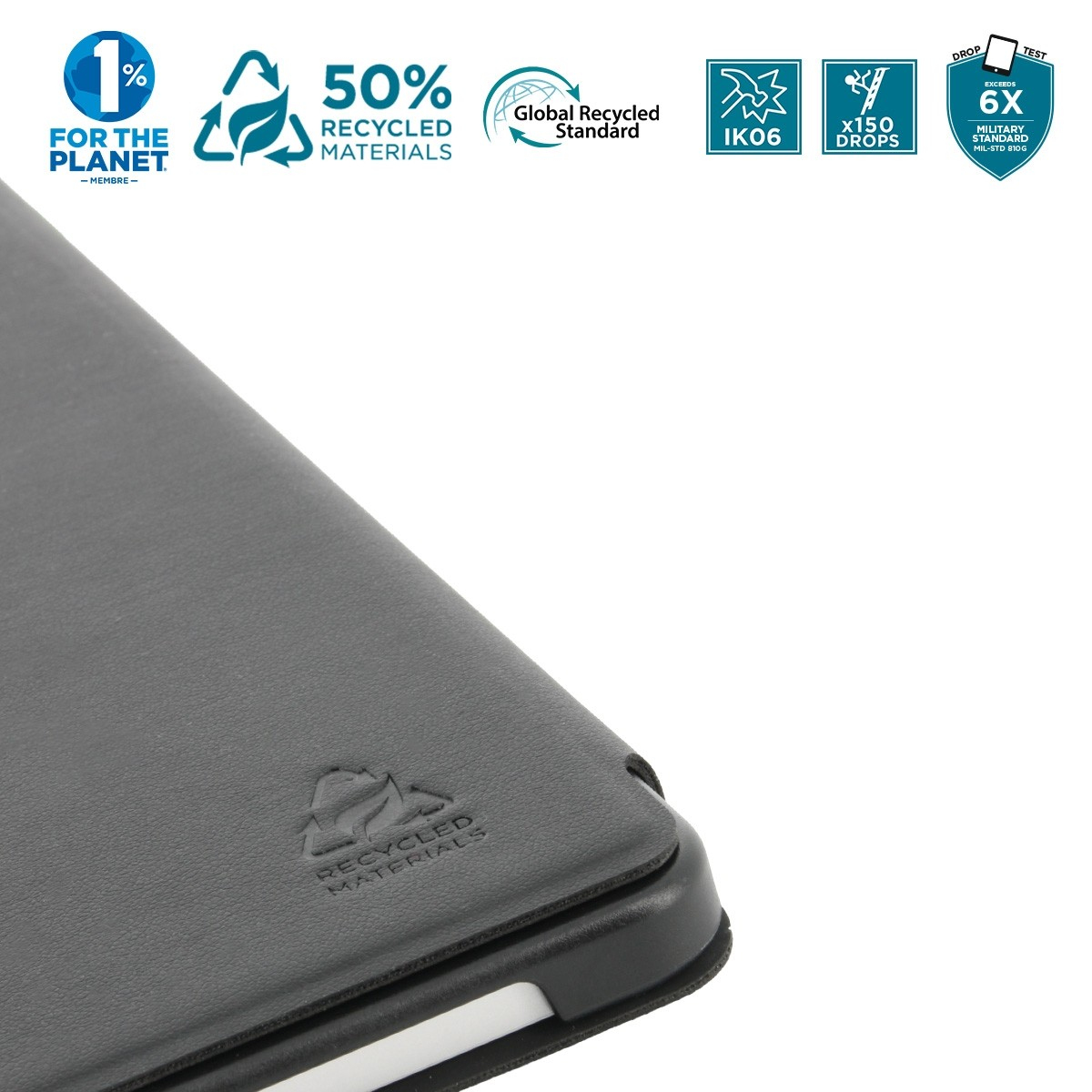 Mobilis RE.LIFE - Flip-Hülle für Tablet - Eco-Designmit Flap - Kunstleder - Schwarz - für Samsung Galaxy Tab S9 - Tab S9 FE