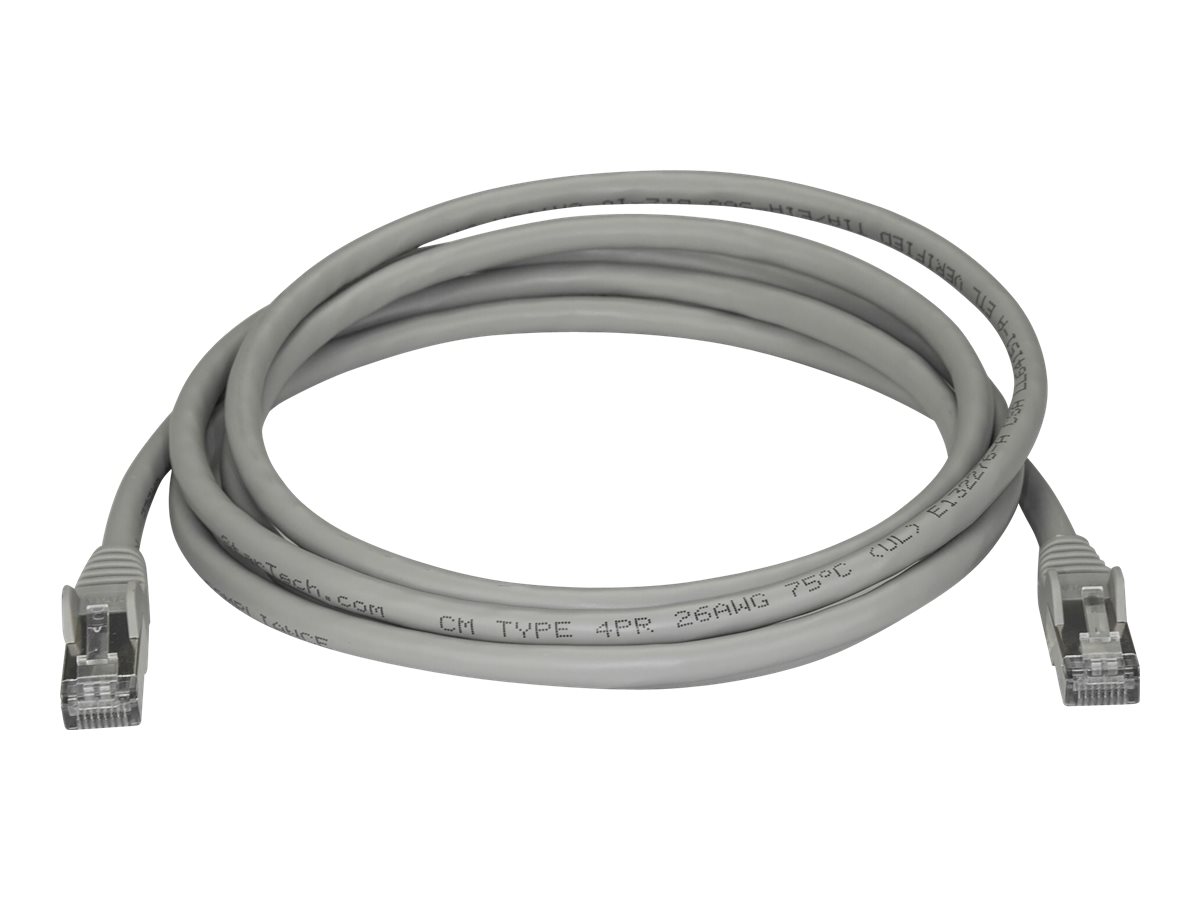 StarTech.com Startech 2m CAT6A Ethernet Cable, 10 Gigabit Shielded Snagless RJ45 100W PoE Patch Cord, CAT 6A 10GbE STP Network Cable w/Strain Relief, Grey, UL Certified Wiring/TIA - Category 6A - 26AW
