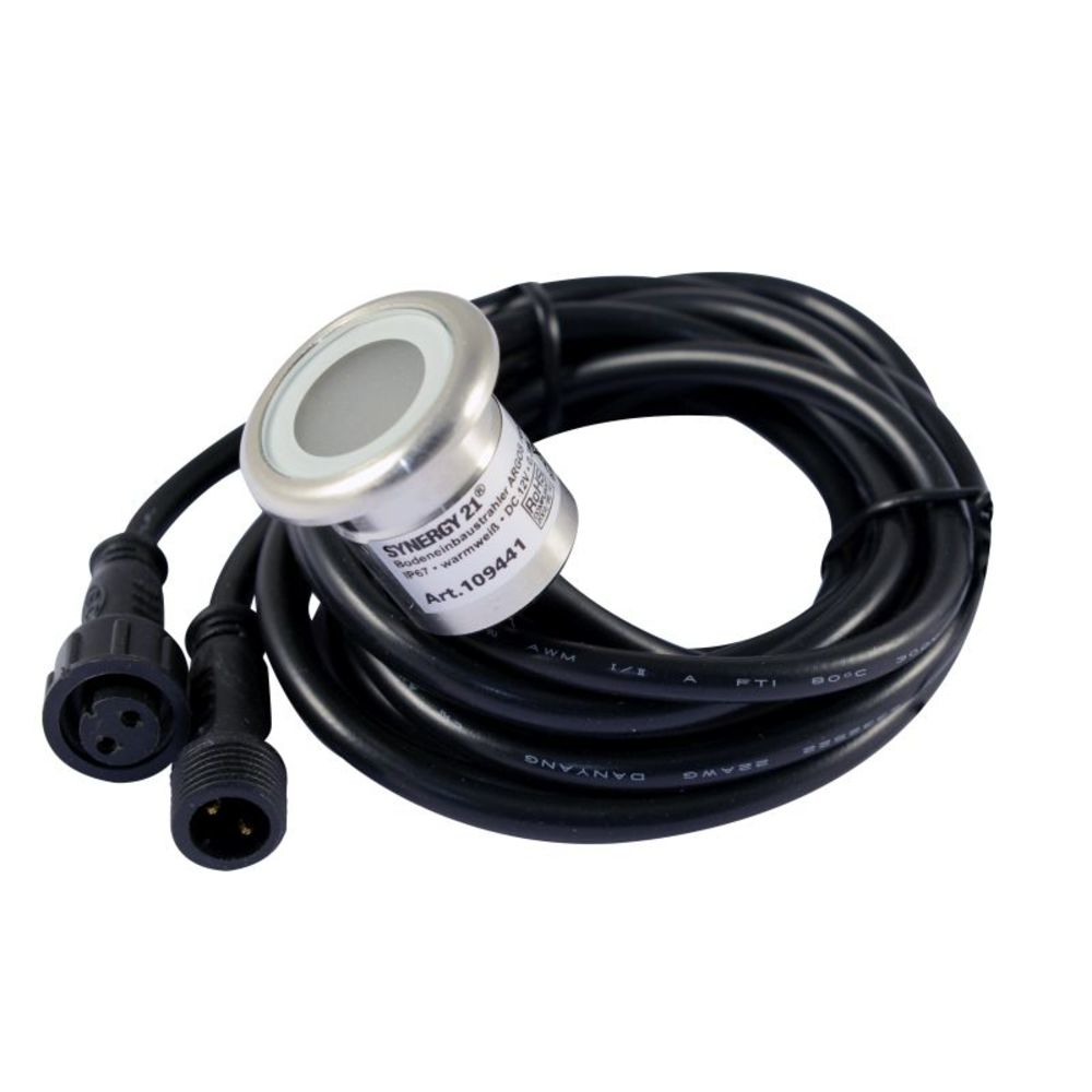 Synergy 21 S21-LED-L00027, Bodenbeleuchtung für den Außenbereich, Schwarz, Silber, Edelstahl, IP67, Durchscheinend, 3 Glühbirne(n)LED Bodeneinbaustrahler ARGOS rund in-G-B IP67