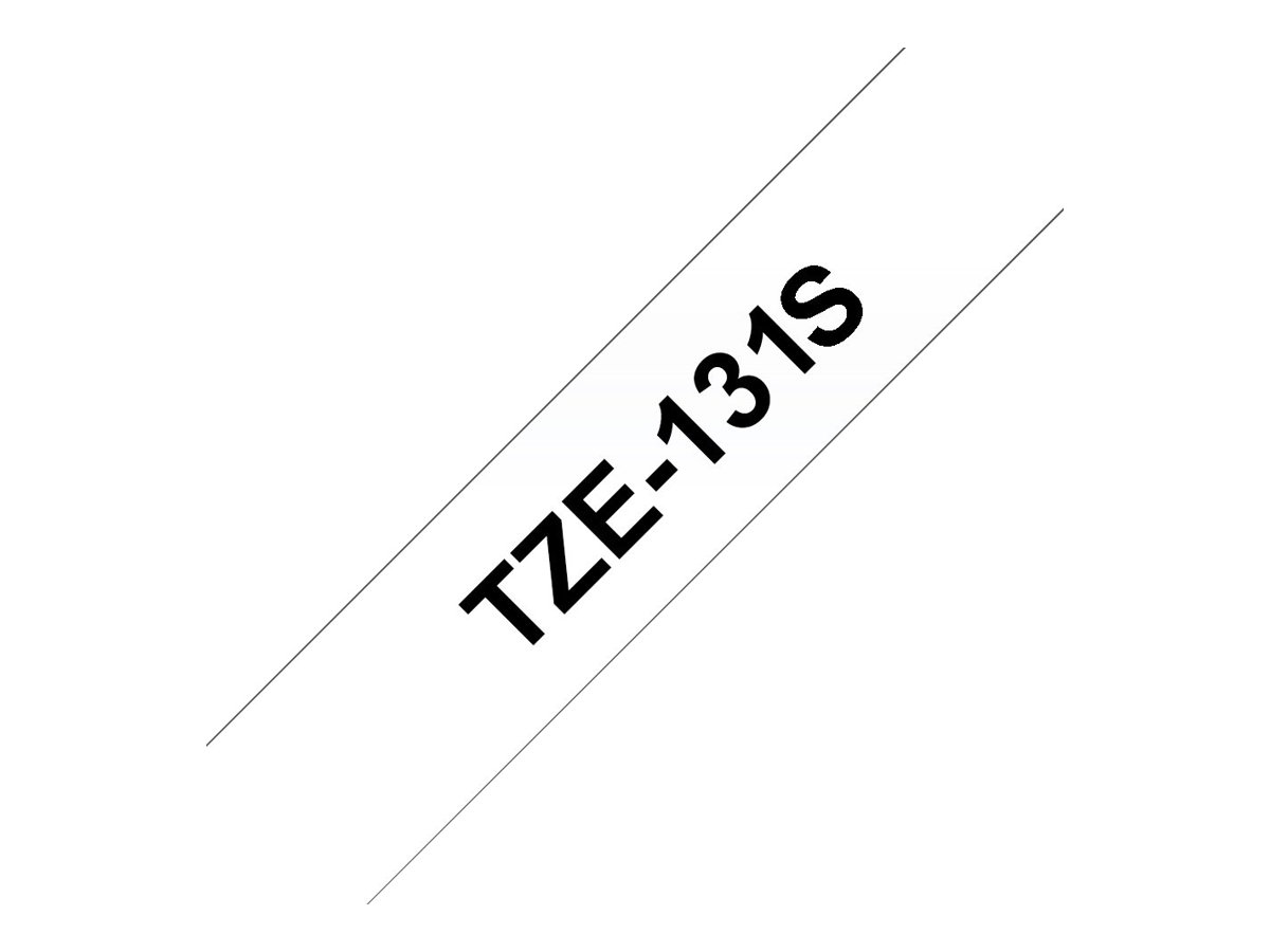 Brother TZe-131S - Schwarz auf Transparent - Rolle (1,2 cm x 4 m)1 Kassette(n) laminiertes Band - für Brother PT-D210 - D600 - H110; P-Touch PT-1005 - D450 - D460 - D610 - E550 - H105 - H110 - P900