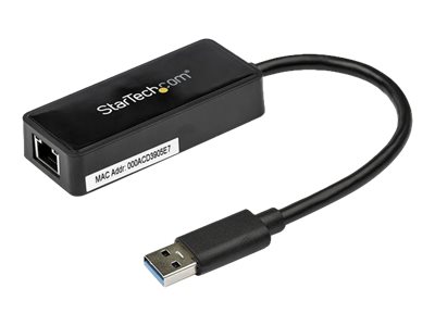 StarTech.com Startech USB 3.0 SuperSpeed auf Gigabit EthernetLan Adapter mit USB Port - 10/100/1000 RJ45 NIC Netzwerkadapter - St/Bu - Schwarz - Netzwerkadapter - USB 3.0 - Gigabit Ethernet - Schwarz
