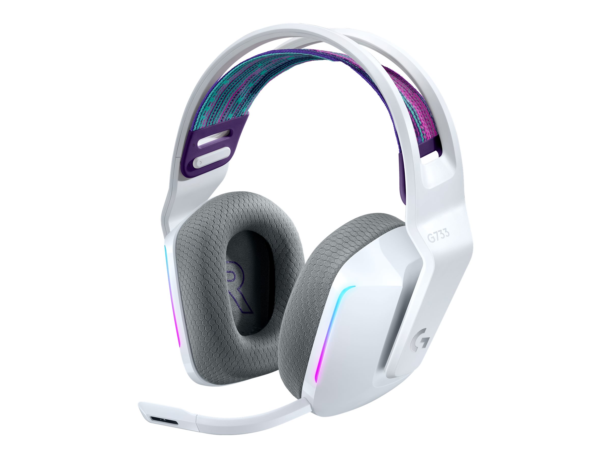 Logitech G G733 LIGHTSPEED Wireless RGB GamingHeadset - Headset - ohrumschließend - 2,4 GHz - kabellos - weiß