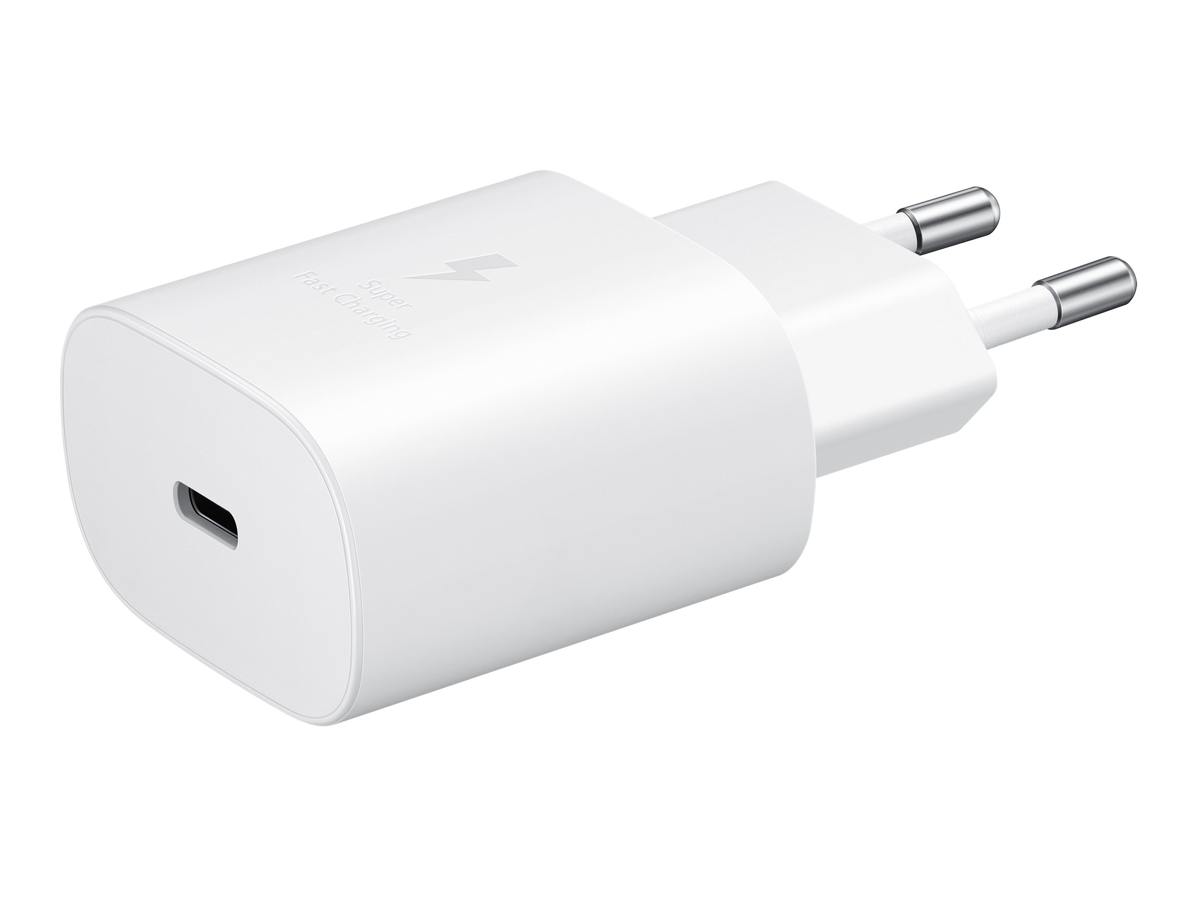 Samsung Fast Charging Wall Charger EP-TA800 - Netzteil - 25 Watt - 3 A - Ultra Fast Charge (USB-C)auf Kabel: USB-C - weiß - für Galaxy A20 - A50 - A70 - A8s - M30 - M40 - Note10 - S20 - S20 5G - S20+