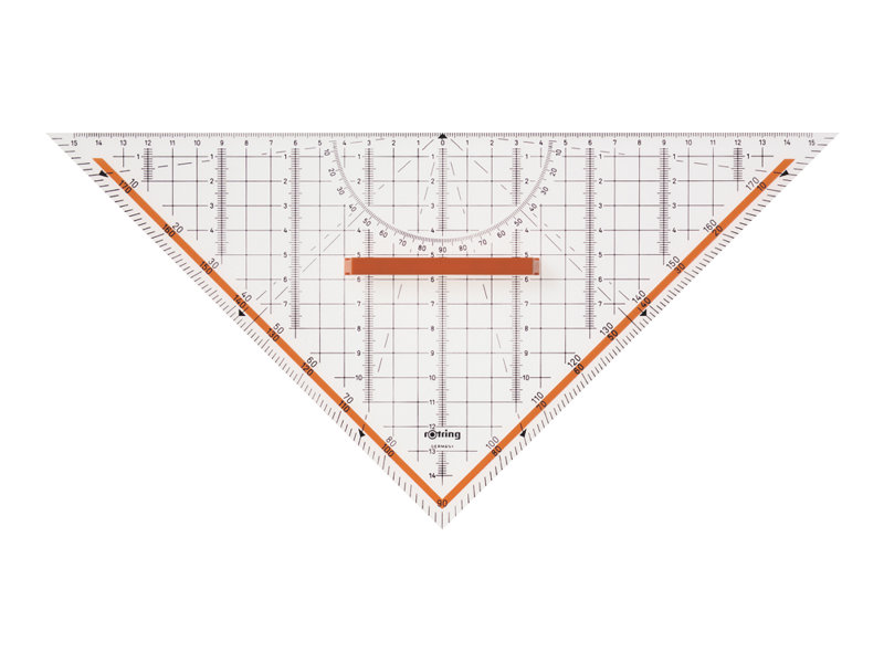 rOtring Centro Professional Set Square - Geodreieck32 cm - 45° - 45° - kristallklar - Kunststoff