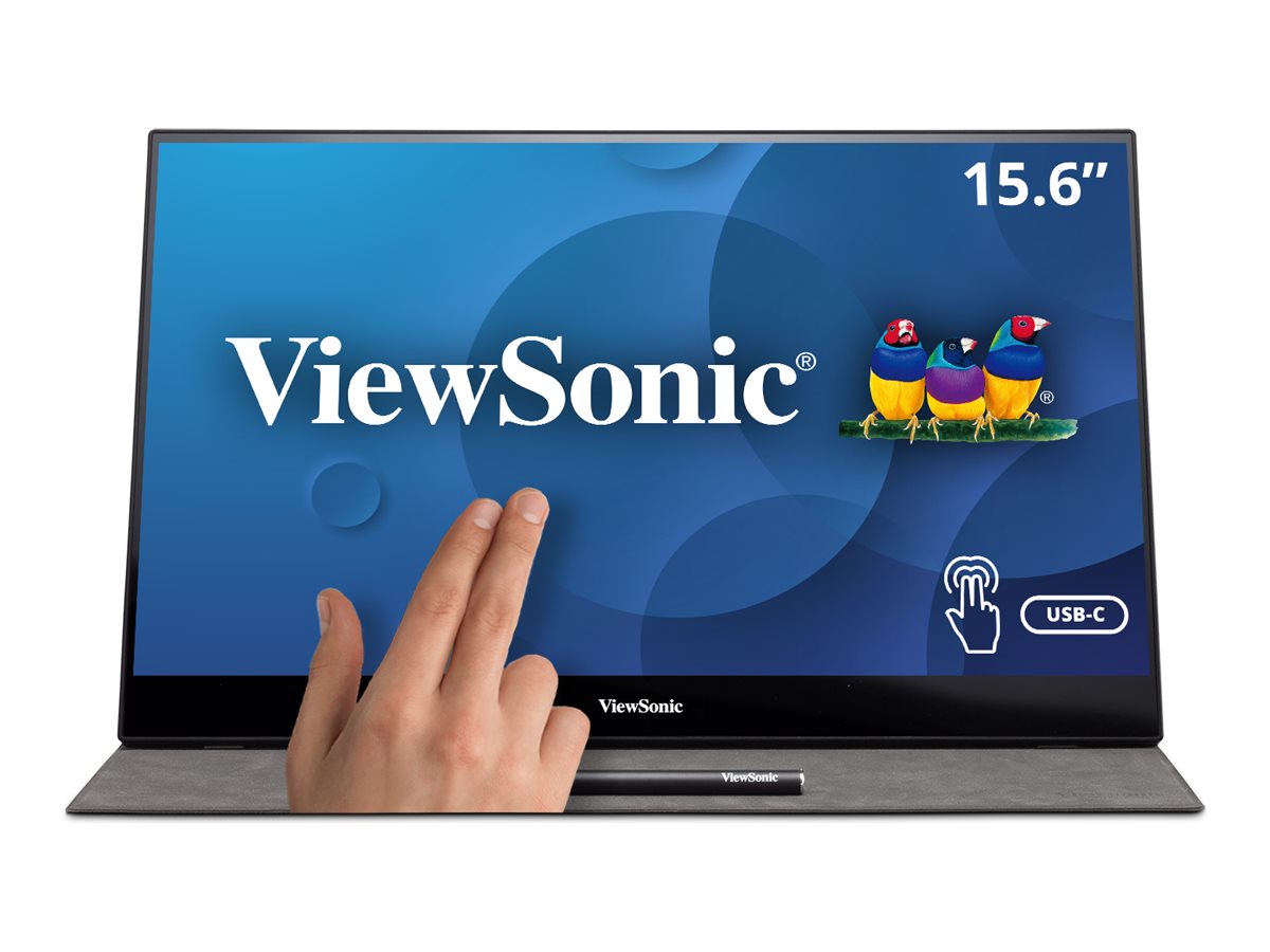 ViewSonic TD1655 - LED-Monitor - 40 cm (16") - tragbar - Touchscreen - 1920 x 1080 Full HD (1080p)@ 60 Hz - IPS - 250 cd/m² - 800:1 - 6.5 ms - Mini HDMI - USB-C - Lautsprecher
