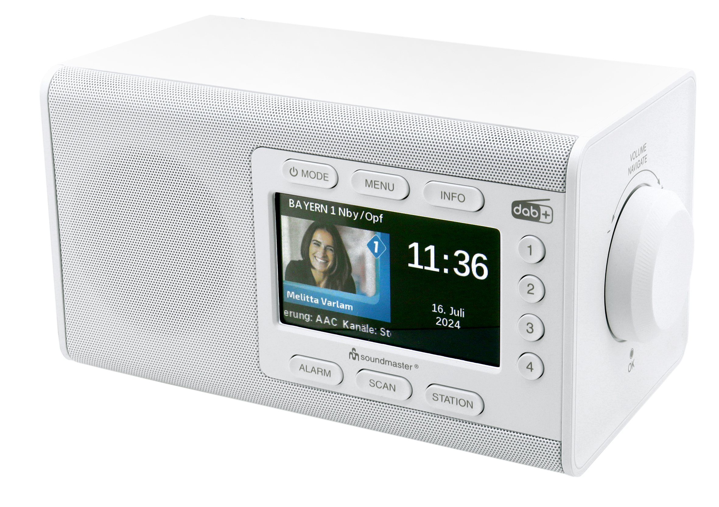 Soundmaster DAB900WE, Tragbar, Analog & Digital, DAB+, FM, 5 W, LCD, 10,9 cm (4.3")DAB+/FM-RDS-Radio - 4.3"-Display - USB-C - BT - 3.5 mm - 1 x 5 W RMS - DC 12 V/1 A - 25 x 14.2 x 13.5 cm - Weiß