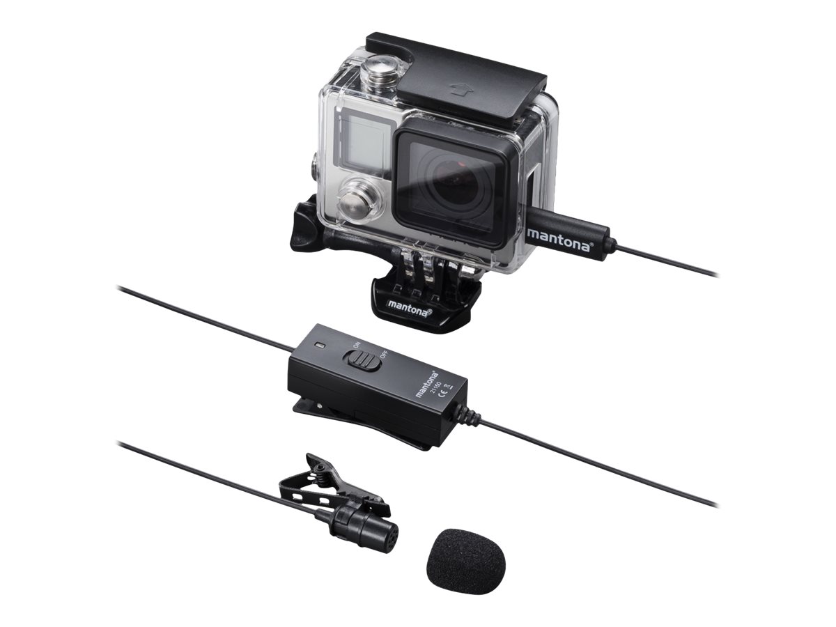 Walimex mantona - Mikrofon - USB - Schwarz - für GoPro HERO3