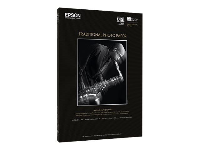 Epson Traditional Photo Paper - A4 (210 x 297mm) - 330 g/m² - 25 Blatt Fotopapier - für SureColor P5000 - P800 - SC-P10000 - P20000 - P5000 - P700 - P7500 - P900 - P9500