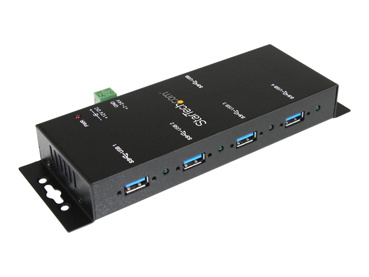StarTech.com Montierbarer 4 Port IndustriellerUSB 3.0 SuperSpeed Hub inkl. Netzteil - Hub - 4 x SuperSpeed USB 3.0 - Desktop - Gleichstrom - für P/N: ITB20D3250 - MSDREADU2OTG - SVA12M5NA - USB312SAT3