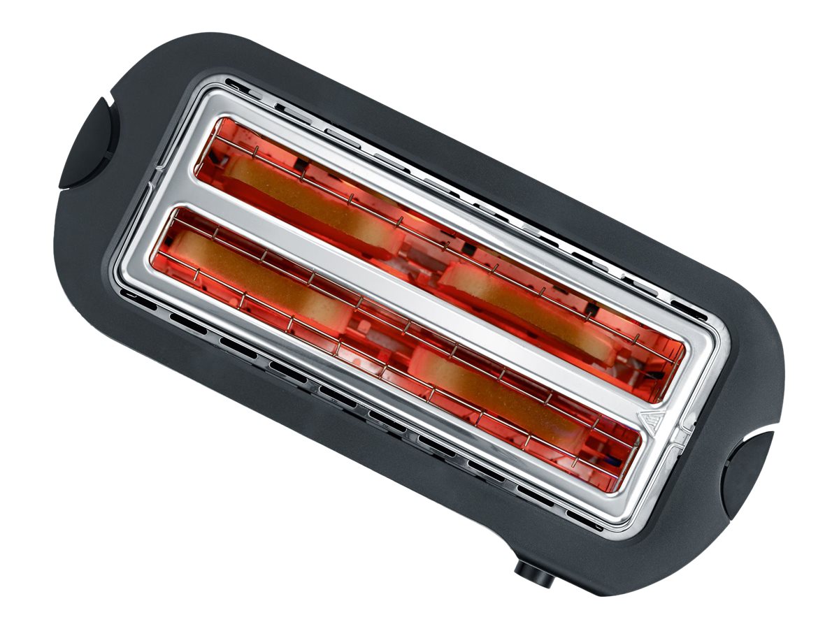 SEVERIN AT 2590 - Toaster - 4 Scheibe - 2 SteckplatzEdelstahl gebürstet/schwarz