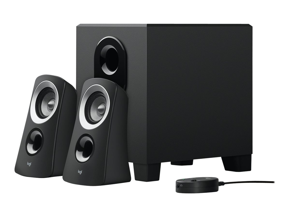 Logitech Z-313 - Lautsprechersystem - für PC - 2.1-Kanal - 25 Watt (Gesamt)Z313 2.1 Lautsprecher-System mit Subwoofer - 50 Watt Spitzenleistung - 3.5 mm Eingang - Kopfhörerbuchse - Bedienelemente am S
