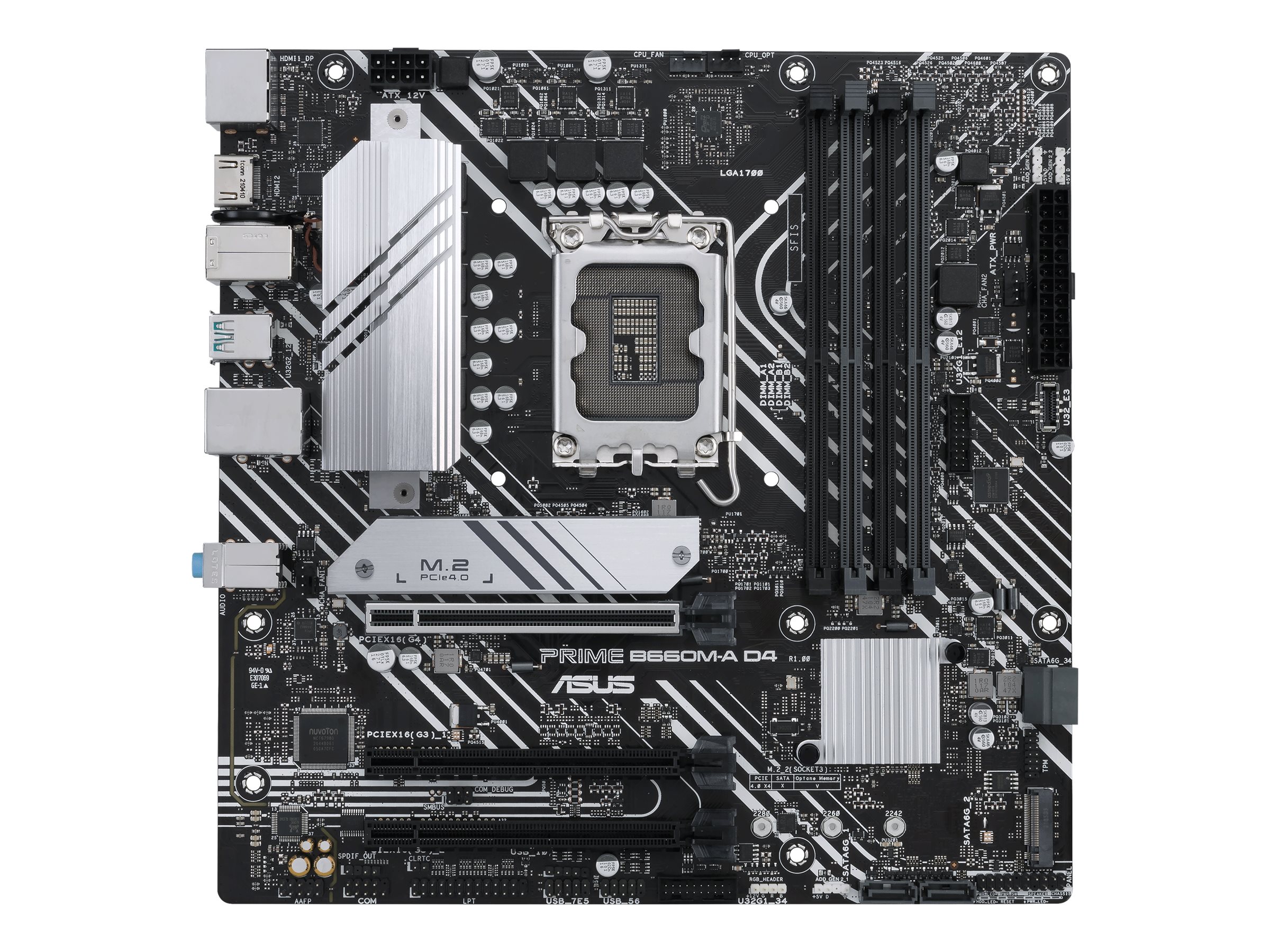 ASUS PRIME B660M-A D4-CSM - Motherboard - micro ATX - LGA1700 Sockel - B660 Chipsatz - USB 3.2 Gen 1, USB-C 3.2 Gen 1, USB 3.2 Gen 2 - Gigabit LAN - Onboard-Grafik (CPU erforderlich)HD Audio (8-Kanal)