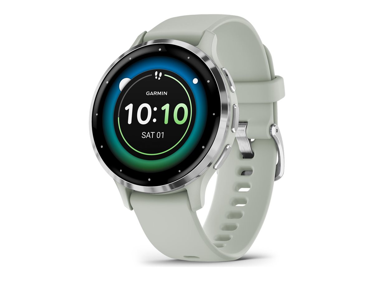 Garmin Venu 3S - 41 mm - Sage Gray - intelligente Uhr mit Band - Silikon - Handgelenkgröße: 110-175 mm - Anzeige 3.04 cm (1.2")8 GB - Bluetooth - Wi-Fi - ANT+ - 40 g