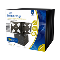 MEDIARANGE Retail pack 6er CD-Jewelcase - Behälter CD-Aufbewahrung - Kapazität: 6 CD/DVD (Packung mit 10)CD-Leerhülle für 6 Discs - 22mm - schwarzes Tray - 5er Pack