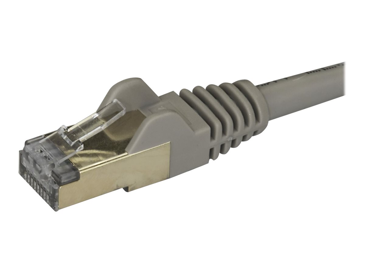 StarTech.com Startech 2m CAT6A Ethernet Cable, 10 Gigabit Shielded Snagless RJ45 100W PoE Patch Cord, CAT 6A 10GbE STP Network Cable w/Strain Relief, Grey, UL Certified Wiring/TIA - Category 6A - 26AW