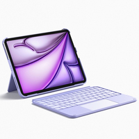 Inateck KB04122, QWERTZ, Touchpad, Apple, iPad Air 11 inch 7th Gen M3 2025 iPad Air 11 inch 6th Gen 2024 (A2902/A2903/A2904) iPad Air 10.9..., Violett, Akkustand, Caps Lock, Ladend, StatusUltralight k