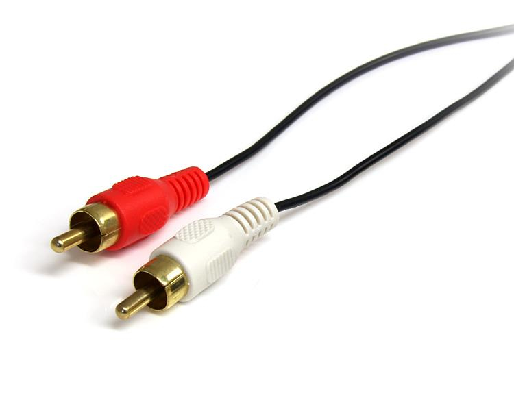 StarTech.com 90cm 3,5mm Klinke auf Cinch AudiokabelSt/St - Klinken/RCA Kabel - Audiokabel - mini-phone stereo 3.5 mm männlich zu RCA x 2 männlich - 92 cm - Schwarz - für P/N: HD202A - ST121HDBTSC - ST