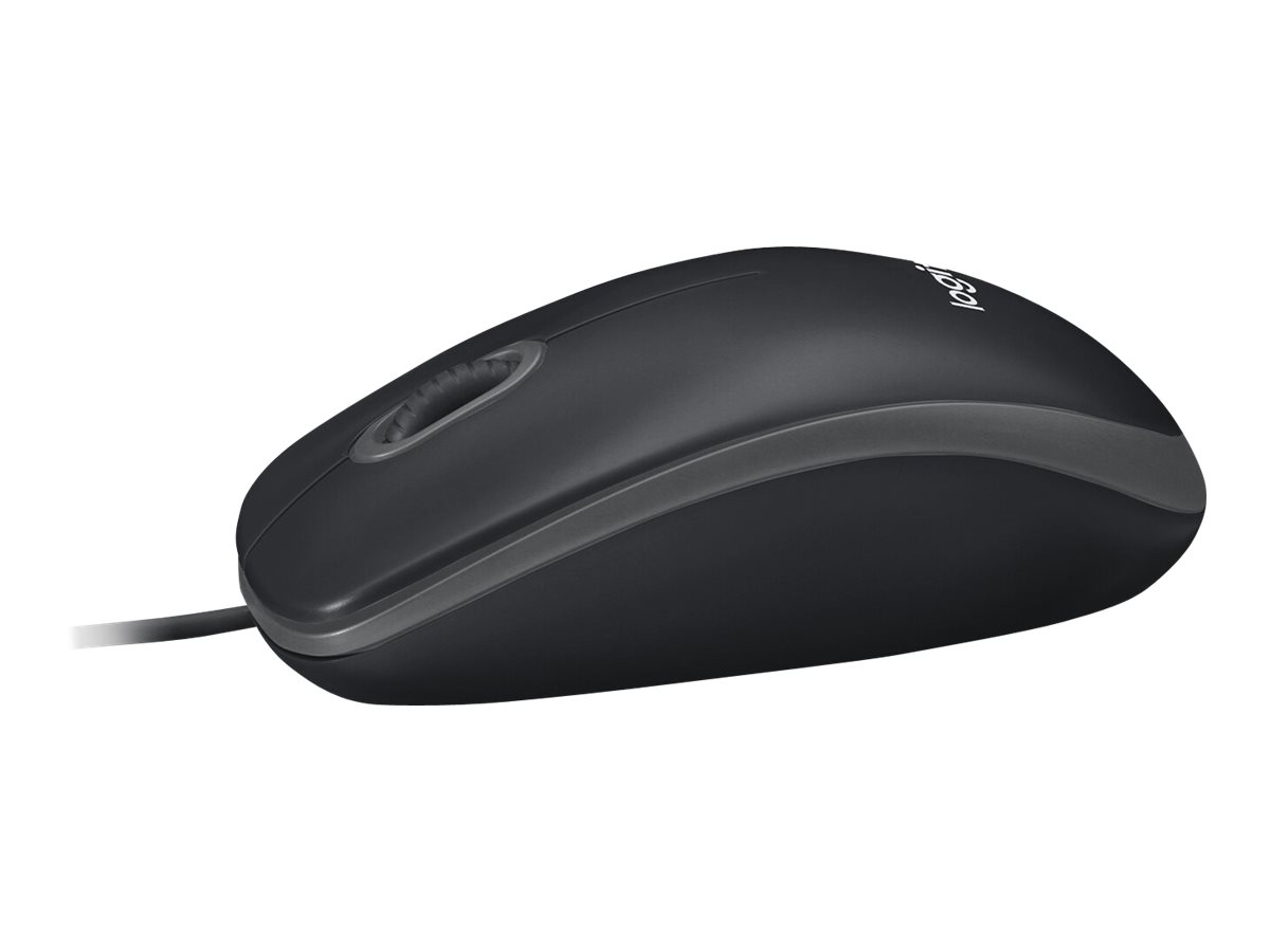 Logitech B100 - Maus - rechts- und linkshändigoptisch - 3 Tasten - kabelgebunden - USB - Schwarz