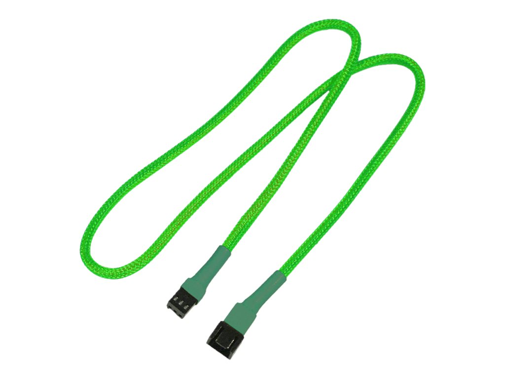 Nanoxia Verlängerungskabel für Lüfterspannungsversorgung - Molex, 3-polig (W)zu Molex - 3-polig (M) - 60 cm - Neongrün