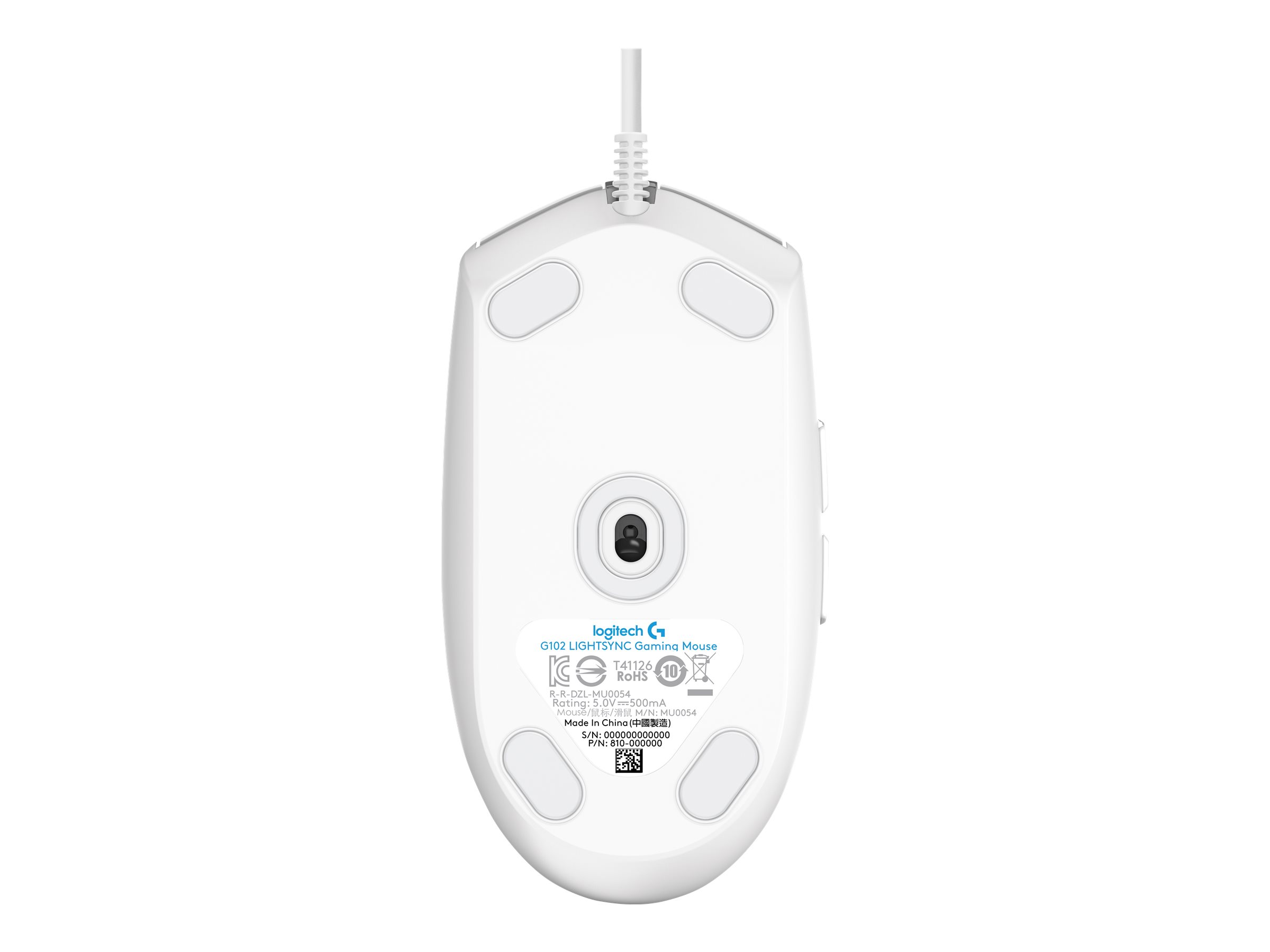 Logitech Gaming Mouse G102 LIGHTSYNC - MausFür Rechtshänder - optisch - 6 Tasten - kabelgebunden - USB - weiß