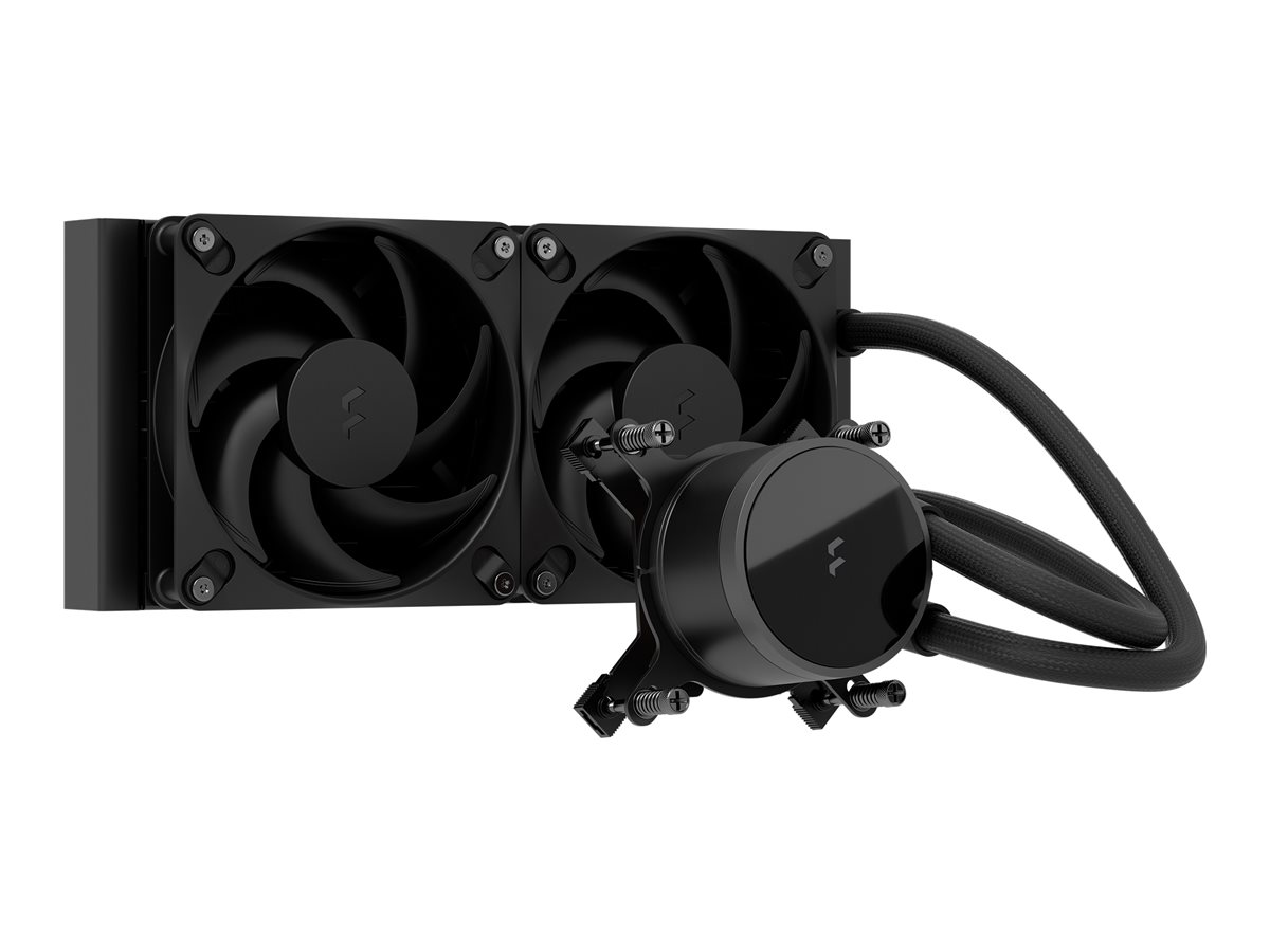 Fractal Design Radius 240 - Prozessor-Flüssigkeitskühlsystem - Kühlergröße: 240 mm - (für: LGA115x Socket, LGA17xx Socket, LGA1200, LGA18xx Socket, AM5, AM4)Kupfer - 120 mm - Schwarz