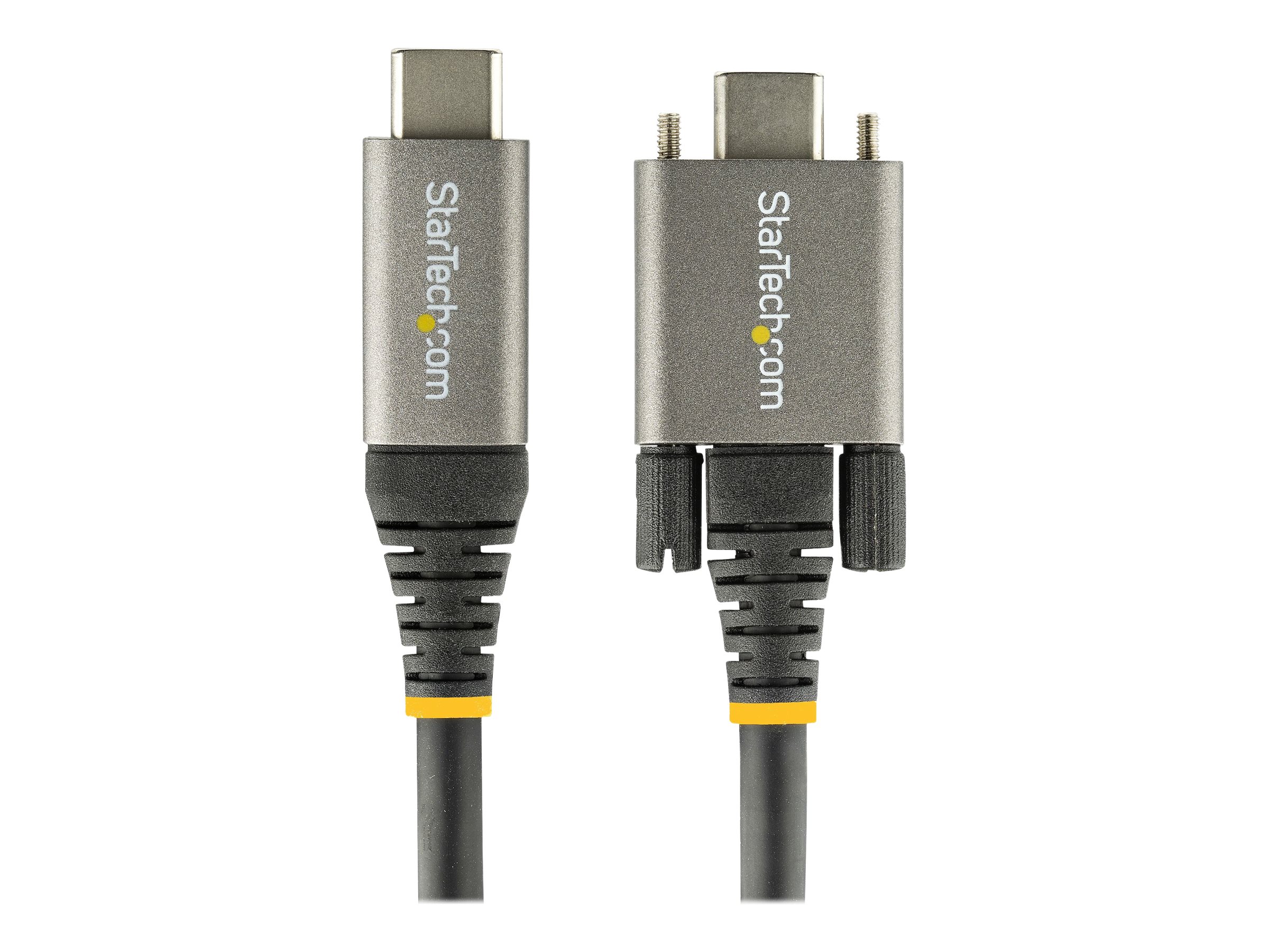 StarTech.com 50cm USB-C Kabel mit Schraubensicherung 10Gbit/s - USB 3.1/3.2 Gen 2 Typ-C Kabel - 100W (5A)Power Delivery Laden - DP Alt Modus - USB-C Kabel zum Laden/Synchronisieren (USB31CCSLKV50CM) -