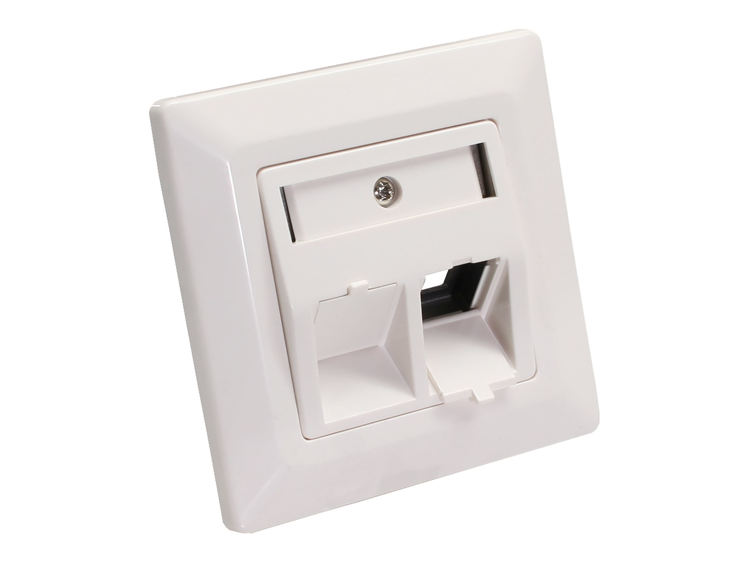 InLine Rahmenset für 2x RJ45 Bu/LSA Einsatz - Keystone SNAP-In - weiß RAL90100