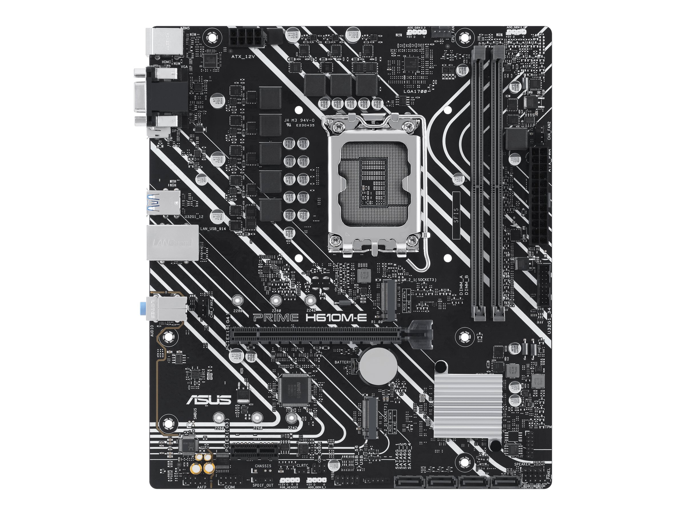 ASUS PRIME H610M-E-CSM - Motherboard - micro ATX - LGA1700 Sockel - H610 Chipsatz - USB 3.2 Gen 1 - Gigabit LAN - Onboard-Grafik (CPU erforderlich)HD Audio (8-Kanal)