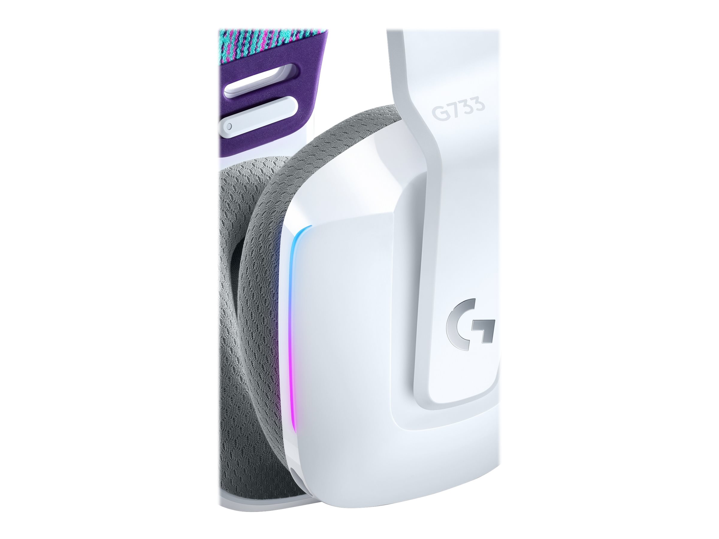 Logitech G G733 LIGHTSPEED Wireless RGB GamingHeadset - Headset - ohrumschließend - 2,4 GHz - kabellos - weiß