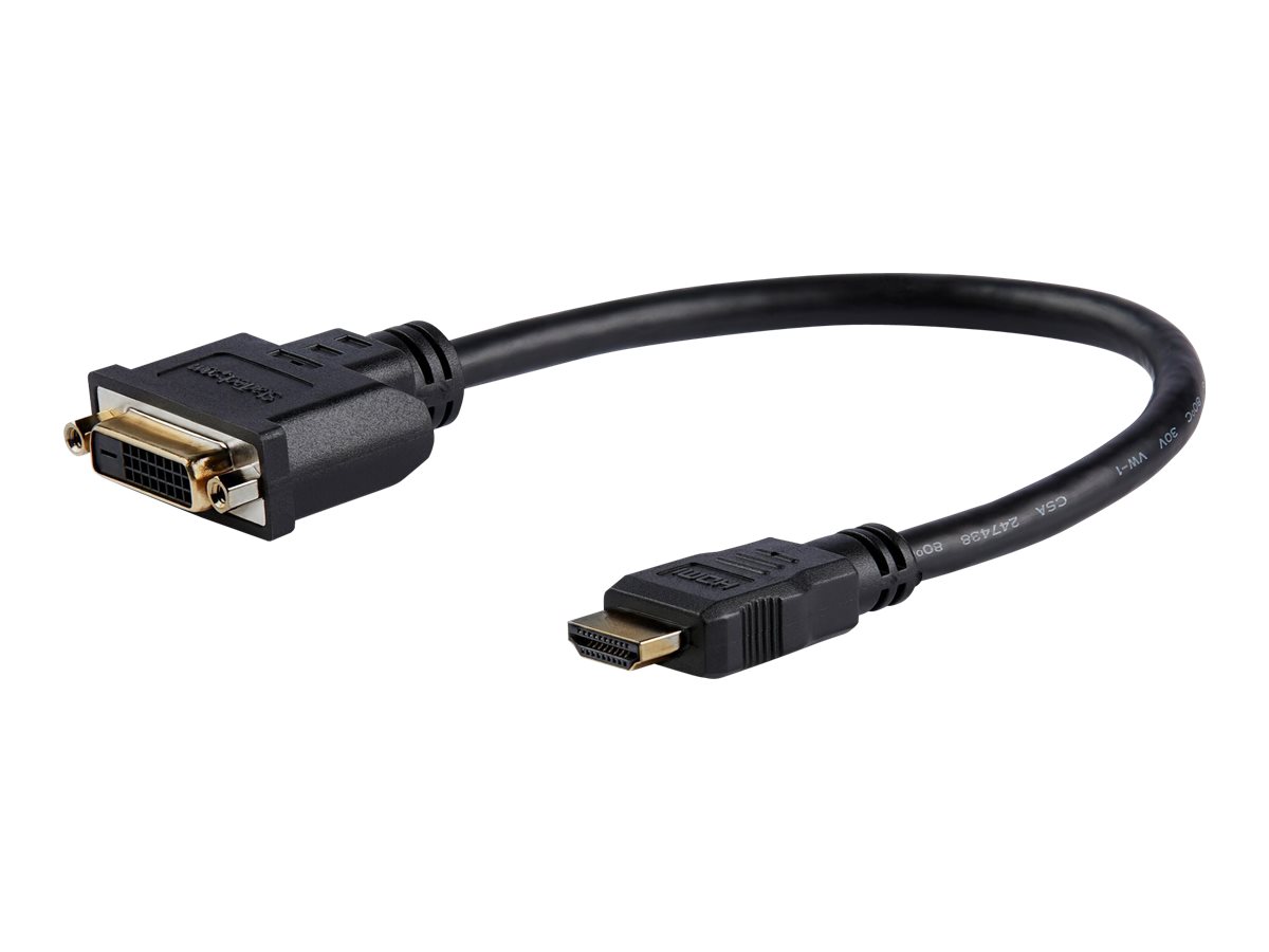 StarTech.com HDMI auf DVI Adapter 20cm -  DVI-D (25 pin)(Buchse) zu HDMI (19 pin) (Stecker) - Monitor Dongle Adapterkabel - Videoadapter - HDMI männlich zu DVI-D weiblich - 20.32 cm - abgeschirmt - Sc